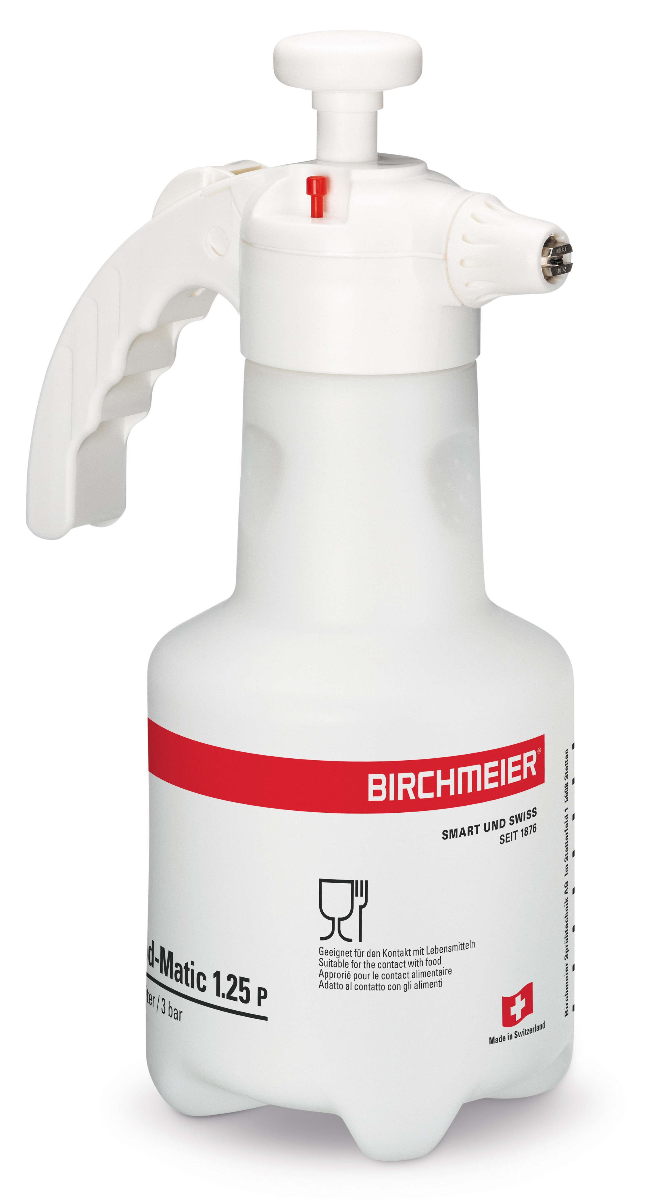 Druckspeicher-Sprühgerät, lebensmittelecht, geeignet für den Kontakt mit Lebensmitteln, Flachstrahldüse, Food-Matic 1.25 P von Birchmeier