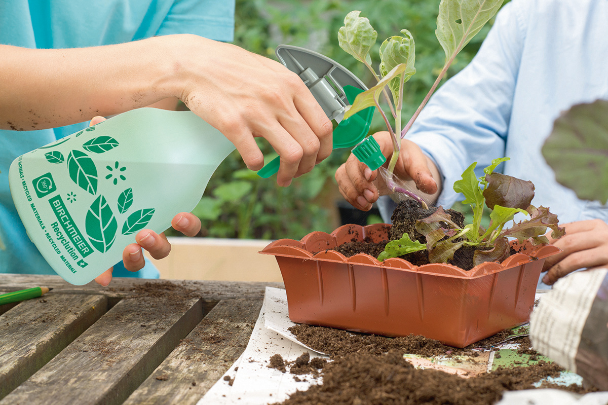 Handsprüher aus recyceltem Kunststoff für die Anzucht